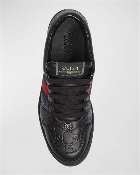 gucci gg-embossed leather low-top sneakers|gucci gg sneakers women.